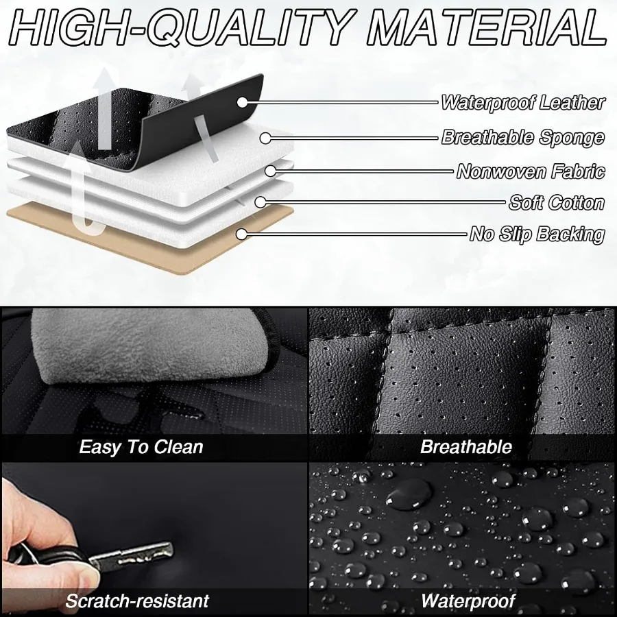 Capas de assento de carro para subaru crosstrek 20162026 premium nappa couro impermeável antiderrapante cobertura completa personalizado ajuste frontal conjunto