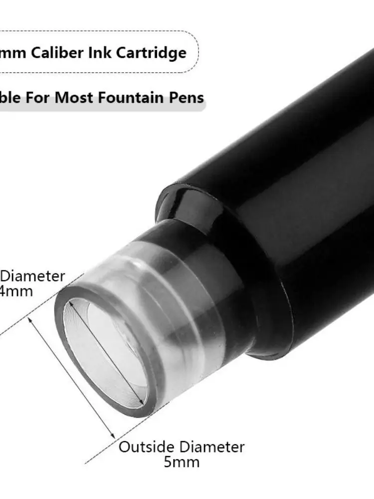 Cartouche d'encre de calibre 10 pièces/ensemble 3.4mm, recharge de stylo à plume en matière plastique bleu/rouge/noir, conception Simple, encre générale pour étudiants