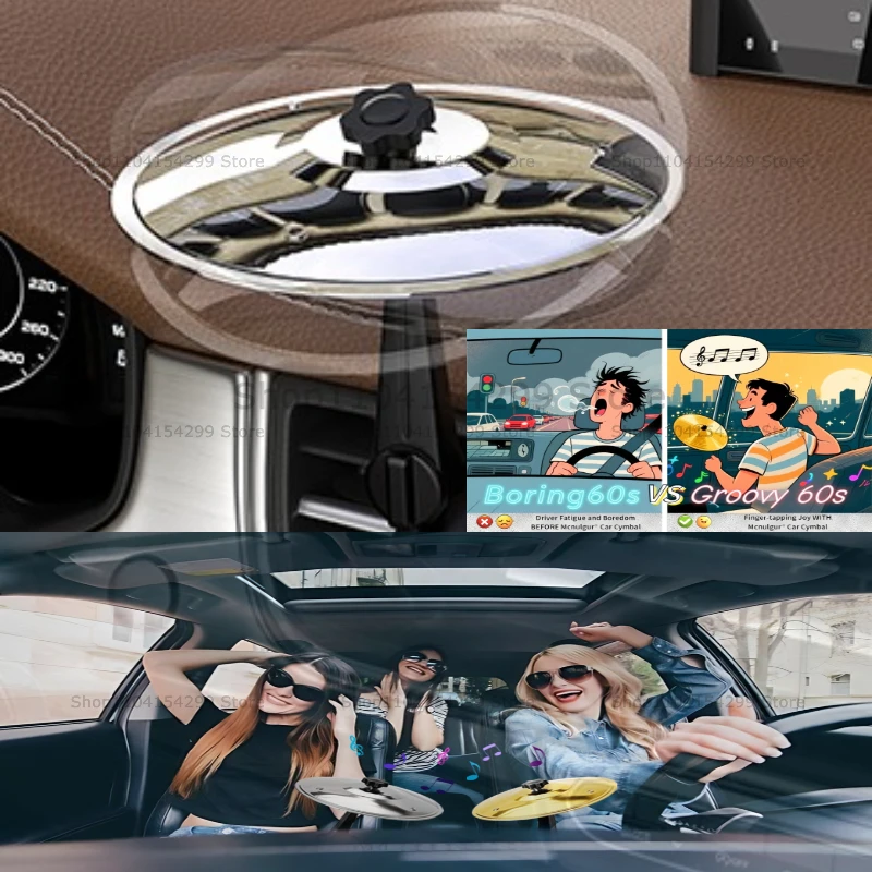 1/2PC Car Crash Cymbal Air Vent Mini Drum Car Drum Cymbal Air Vent Car Hand-shooting Cymbals Musical Instrument for Car Interior