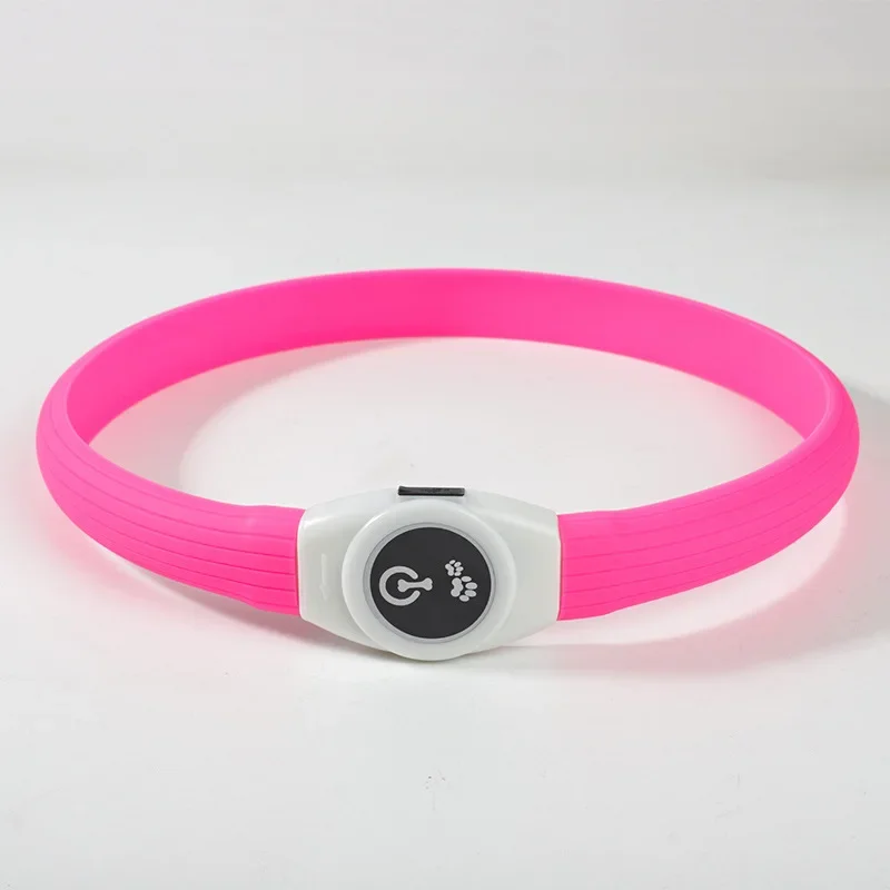 Neues LED-Leucht-Hundehalsband aus PVC, wasserdicht, für große, mittelgroße und kleine Hunde, USB-Licht, Nachtsicherheit, leuchtendes Haustierzubehör