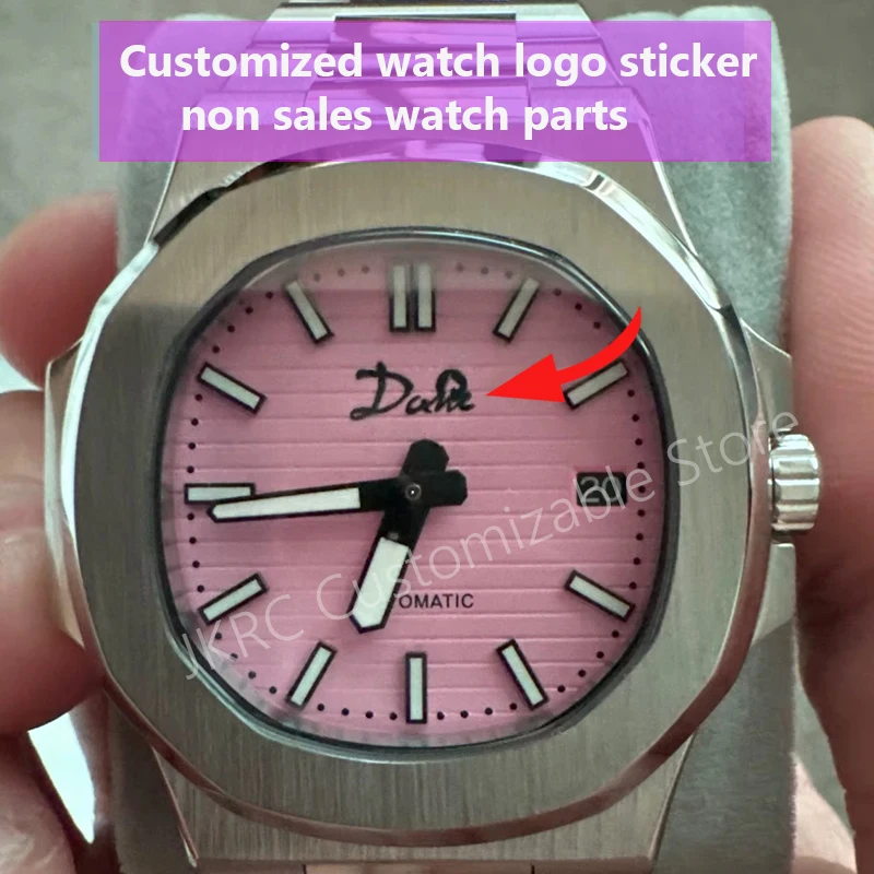 custom watch logo sticker dial personalized brand gold silver metal transfer small mini 3d  DIY name carve flat ultrath