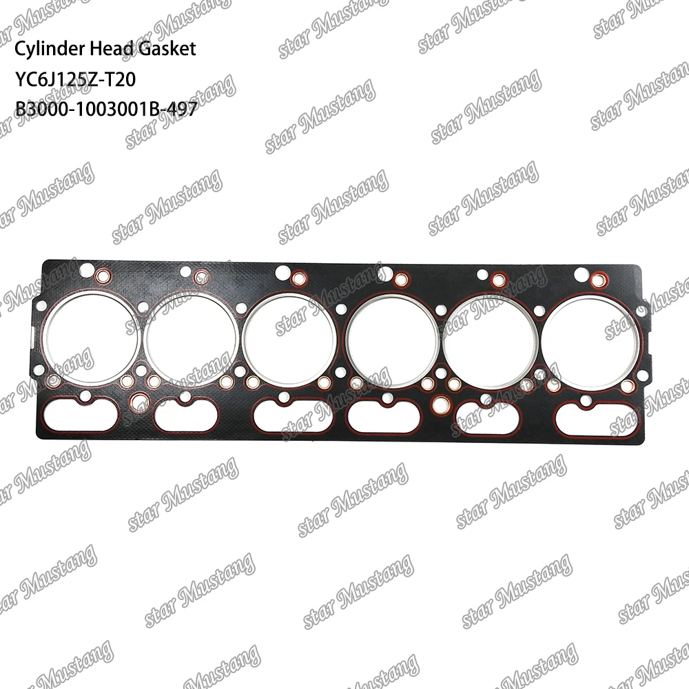 YC6J125Z-T20 Cylinder Head Gasket B3000-1003001B-497 Suitable For Yuchai Engine Parts