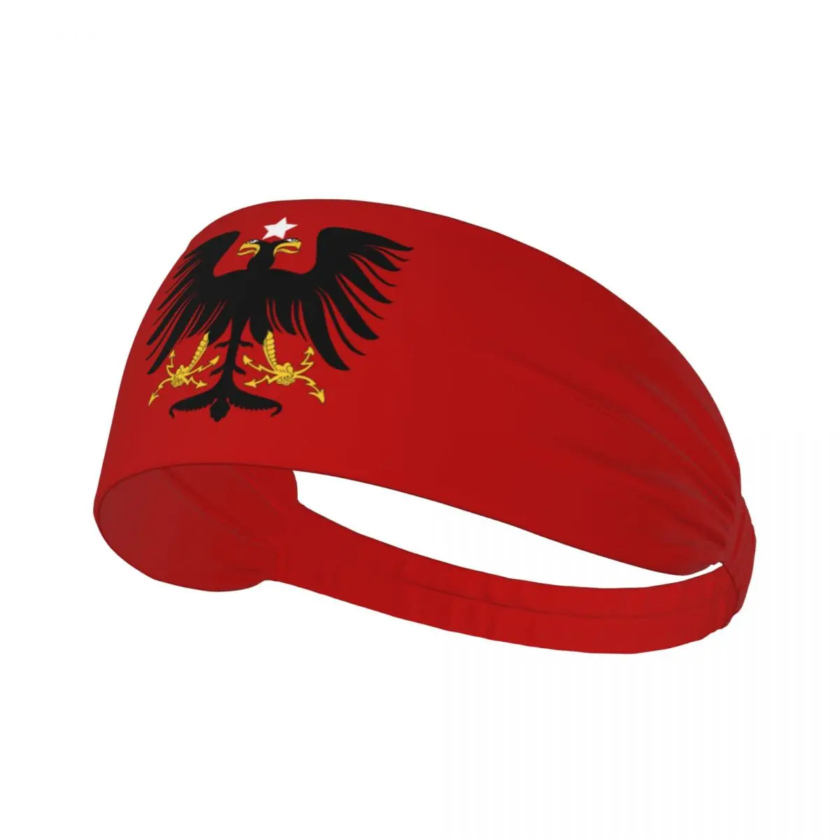 Sports Headband Albania Flag Fitness Sweatband Absorbent Cycling Jog Hair Bandage