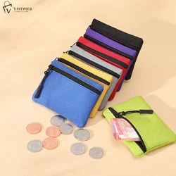 Fashion Zipper Type Coin Purse Women Solid Color Waterproof Small Item Card Storage Bag Travel Portable