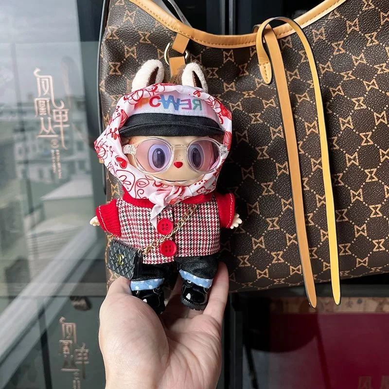 انفجارات GDLABUBUBUBU ملابس أطفال 17 سم قماش G-Dragon مع مجموعة الملابس نفس دمية قلادة الجيل 123th يمكن تغييرها.