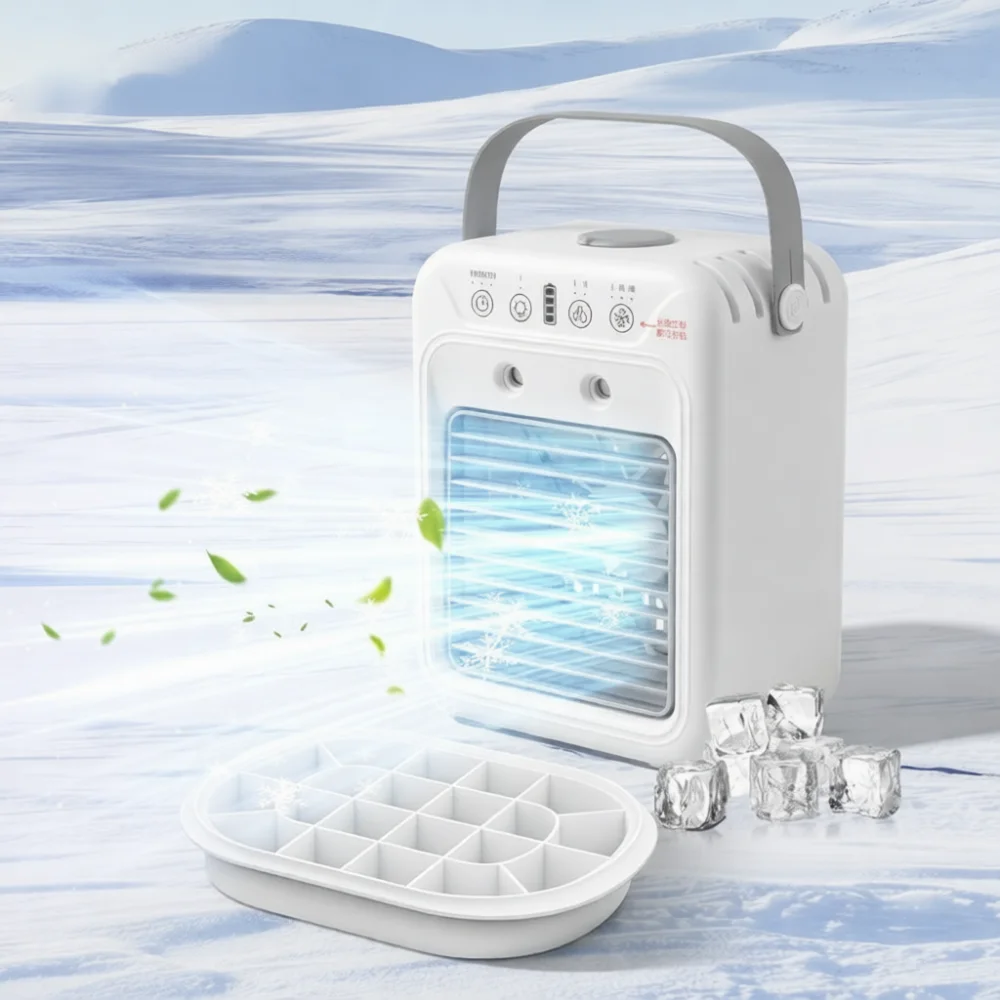 Desktop Portable Air Cooler Mini Fan USB Rechargeable Humidification Spray Cooling Conditioner For Home Office Summer Desk