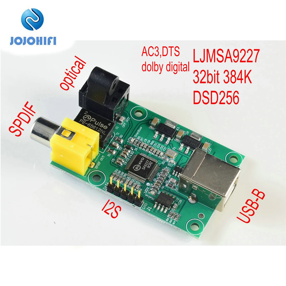 

LJM SA9227 32BIT/384K USB to SPDIF Optical I2S DSD64/DSD128/DSD256 , AC3, DTS