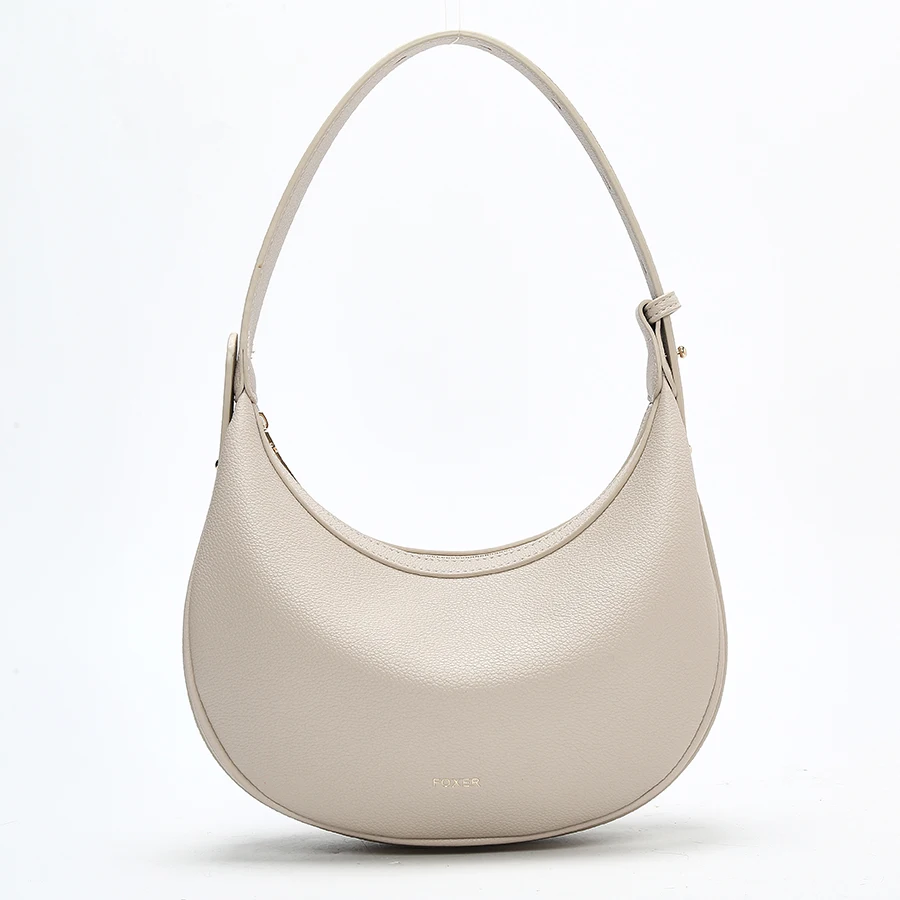 FOXER Women Fashion Small Shoulder Bag Lady Crossbody Handbag Half-Moon Underarm Bag with Logo Perfect Gift  for Wife image 2