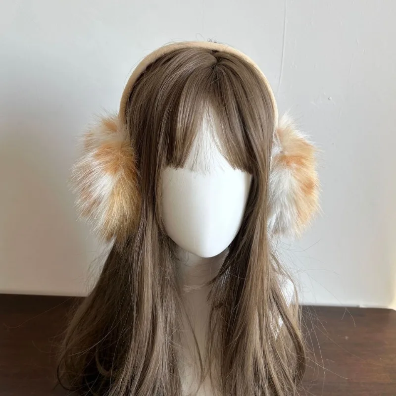 Y2k Leopard Faux Fur Earmuffs Folded Winter Warm Thickened Anti-freeze Women Japanese Ear Protection Cycling Earbags Accessories