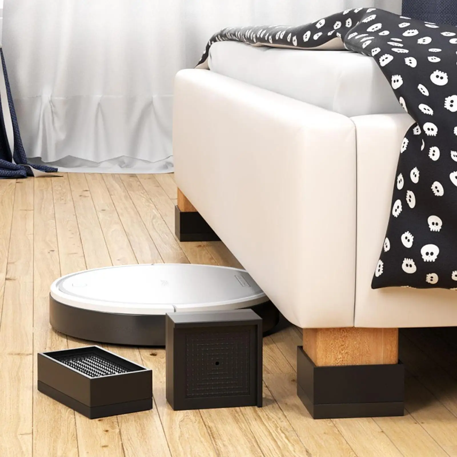 Bed Riser Adjustable Height Floor Protector Rectangle Raiser Furniture Leg Lifts for Lifting Furniture Sofa Table Chair
