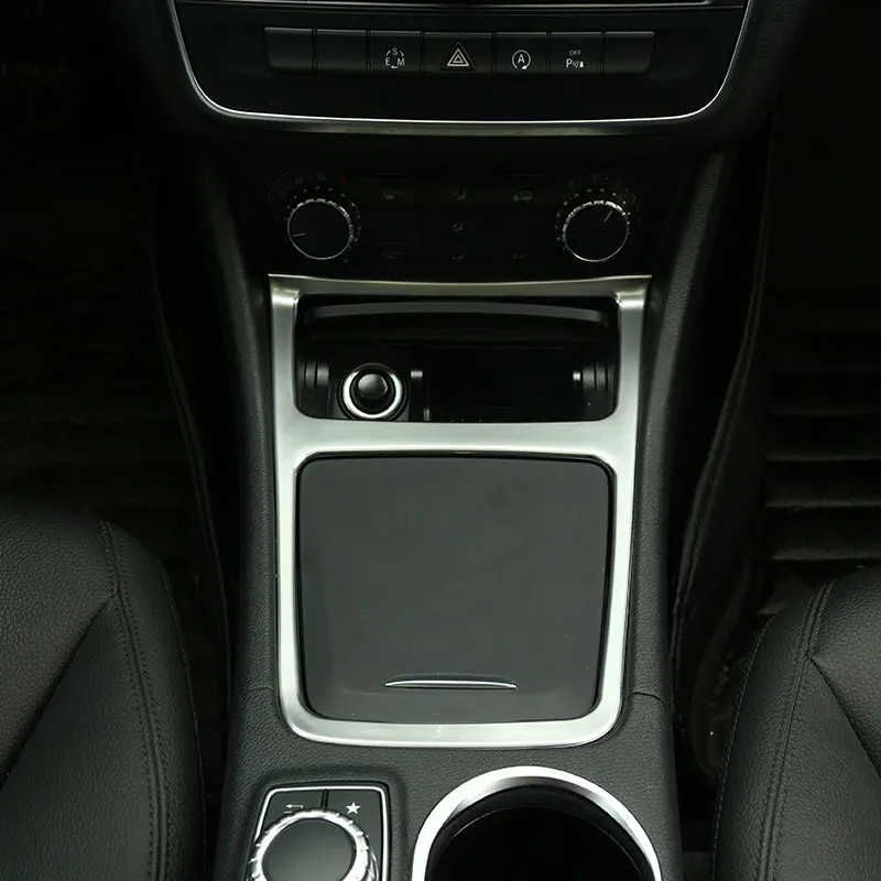 Boîte de rangement centrale en fibre de carbone ABS, cadre de cendrier de garniture, accessoires de voiture, Mercedes Benz CLA GLA Classe A W117