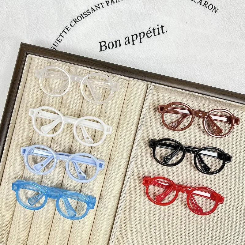 6.5 سنتيمتر نظارات بلاستيكية شفافة ل 1/8 1/6 1/3 1/4 BJD ل Labubu MSD SD أفخم ل EXO دمية النظارات الشمسية