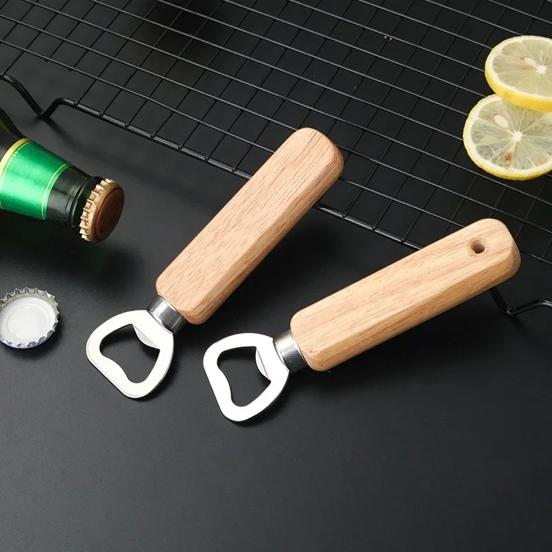 Wine Beer Bottle Opener Cork Screw wood Multi function can Kitchen Bar Tools wholesale dropshipping