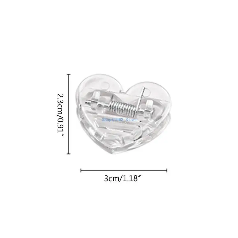 L4MA 5PCS Clear Heart Clips Paper Paper Paper Pinmps Mini Fichier File Clip
