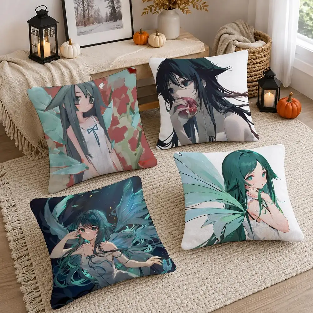 Dark Novel Saya no Uta Cushion Cover Washable Short Plush Pillowcase, Wrinkle Resistant Cushion Cover for Bedroom Decor Gift