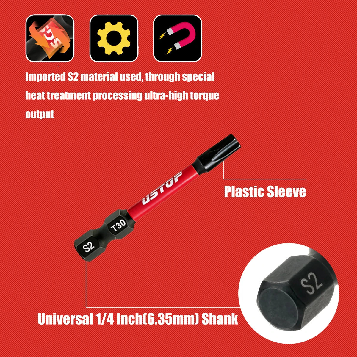 T10/T15/T30 Torx Schraubendreher-Bits mit vollständiger Abdeckung, 15-teiliges Set, 50 mm lang, mit magnetischer Adsorption, Drehmomentfreigabe, transparenter Aufbewahrung, langlebige Elektrowerkzeuge – Detail 4