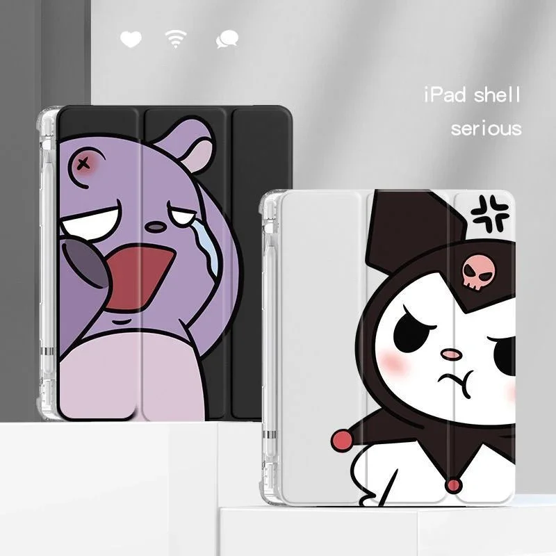 

Baku & Kuromi IPad Pro 11" Case Tri-fold Full Body Shockproof Cover for Air6 Air7 2025 11th Mini6 10.2" IPad 9/10th Cute Case
