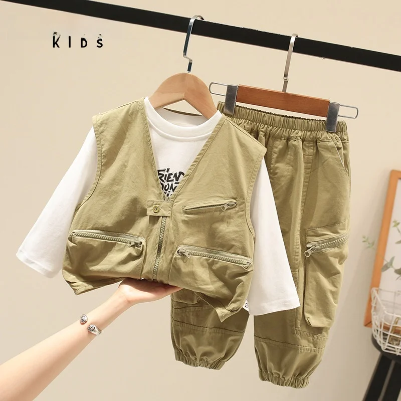 la-chapelle-children's-spring-fashion-set-baby-cool-workwear-vest-street-style-clothes-three-piece-casual-comfortable-kids-ou