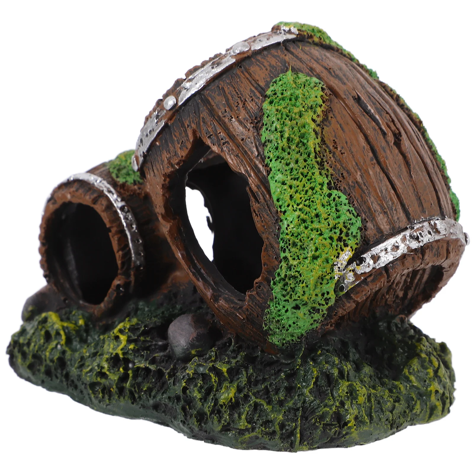 

Resin Wine Barrel Fish Tank Ornament Aquarium Decoration Safe Fish Hideout Cave Shrimp Habitat Safe Aquarium Decor