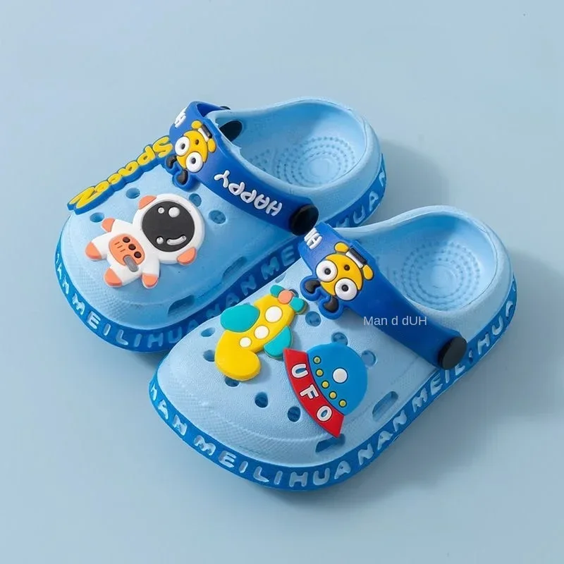 Zapatos de dibujos animados para niños y niñas, sandalias de suela suave, cómodas, antideslizantes, para exteriores, Verano