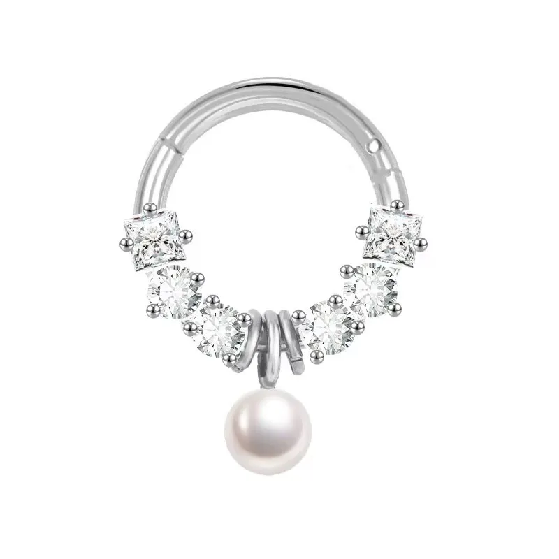 Titanium Stainless Steel Septum Piercing Nose Rings for Women Colorful Cubic Zirconia Septum Nose Rings Nose Piercing jewelry