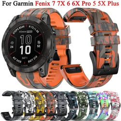 Silicone Watch Band For Garmin Fenix 7 7X 6X 6 Pro 5X 5 Plus 3HR Strap 26mm 22mm Epix Gen 2 955 Mk2i Quickfit Watchband Bracelet