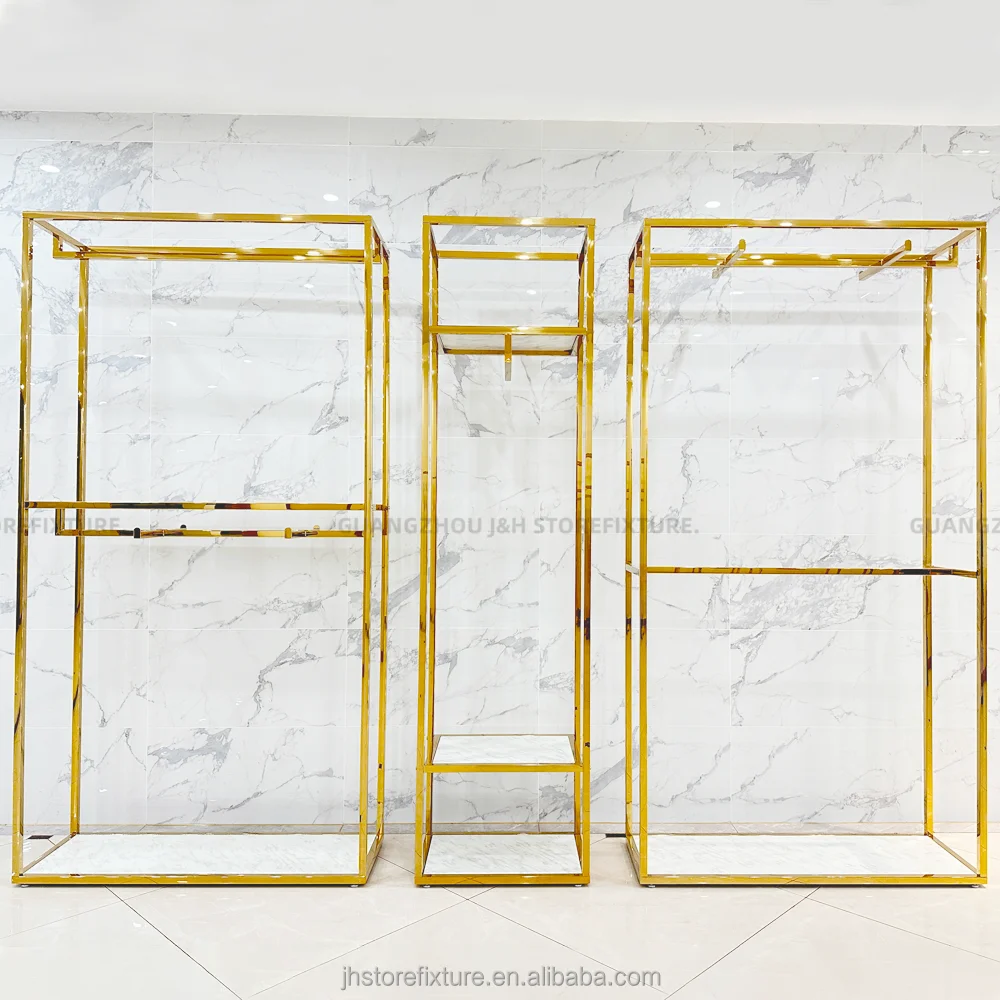 Custom.Luxury Wedding Dress Display Stand Gold Edelstahl Store Display Rack Regale für Bag Retail Store