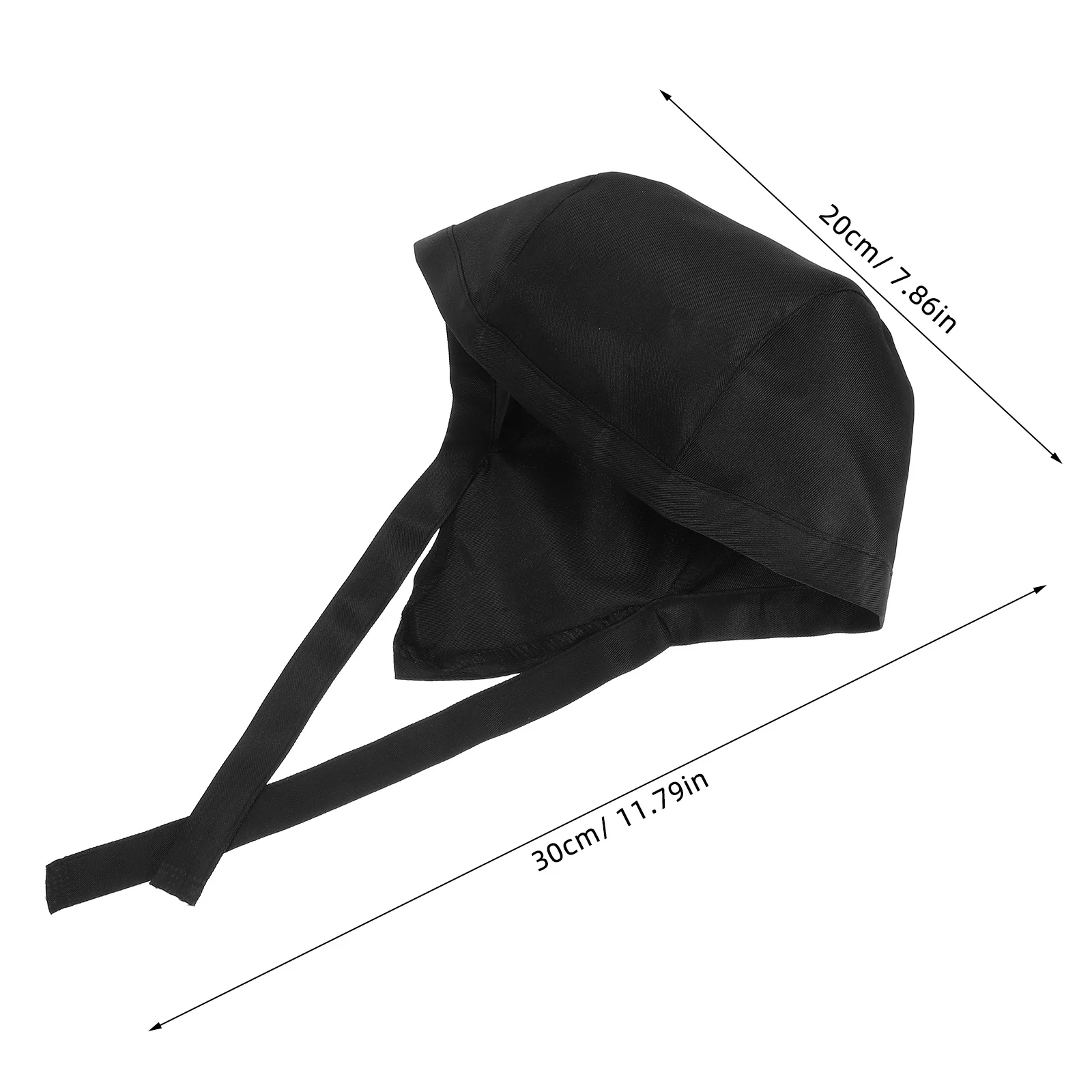 Black Chef Hat with Ribbon Cooking Beanie for Men Women Catering Server Cap Kitchen Work Skull Cap Turban Style Food Service