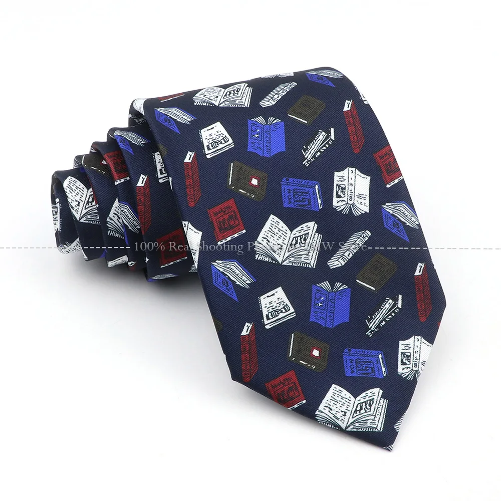 New Men\'s Soft Silk Tie Creative Graffiti Chemistry Physical  Animal Necktie Daily Wear Cravat Wedding Business Party Gift