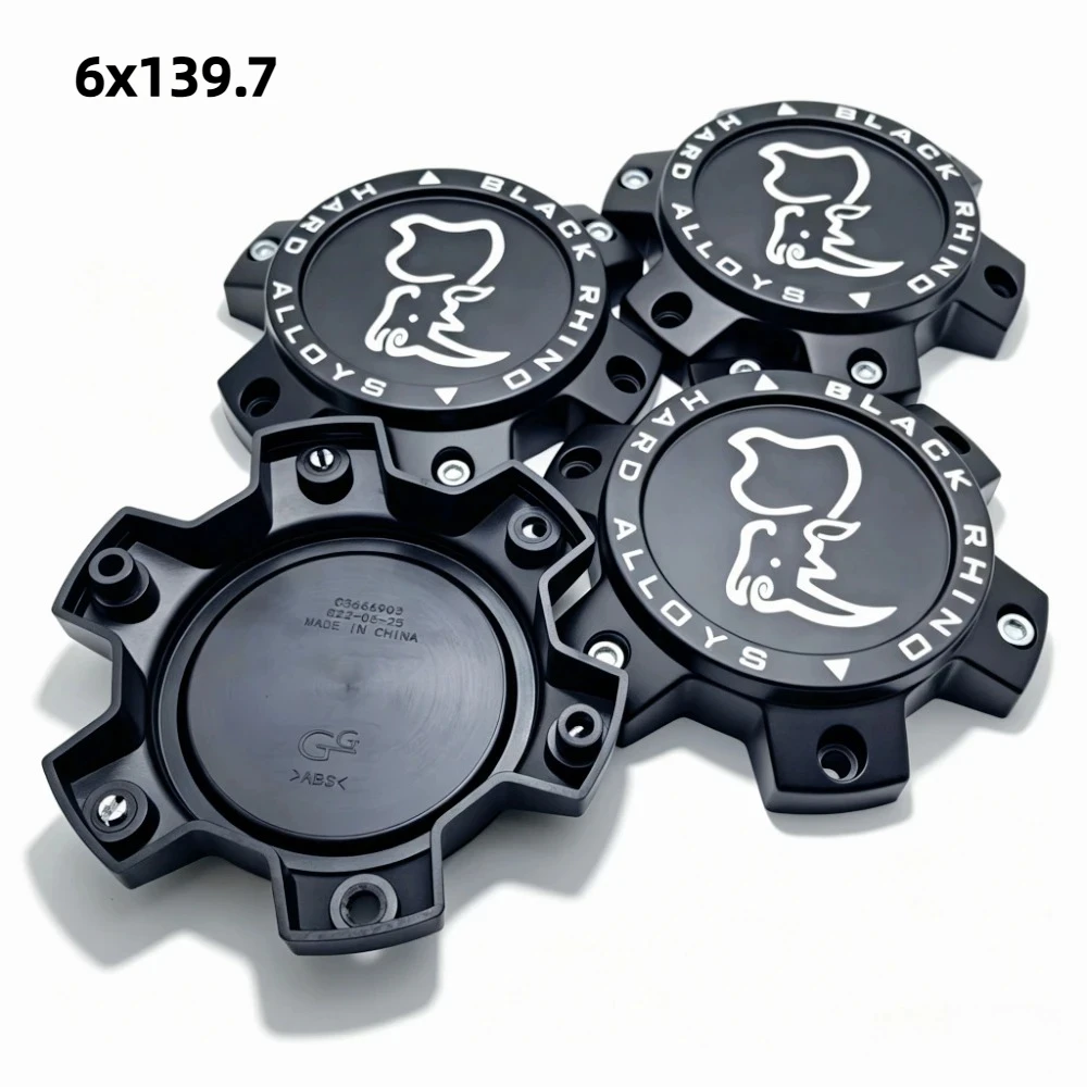 4pcs 6x139.7 Bolt-on Black Whtie Car Wheel Center Caps Off-road Hub Dust Cap Rim Cover Car Accessories for Black Rhino Rims