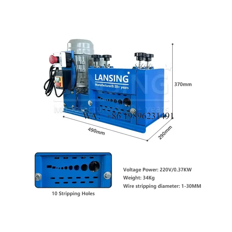 Wmwmnu M30-2 for Small Business 1-30mm Scrap Metal Cable Wire Stripping Automatic Cable Wire Cutting and Stripper