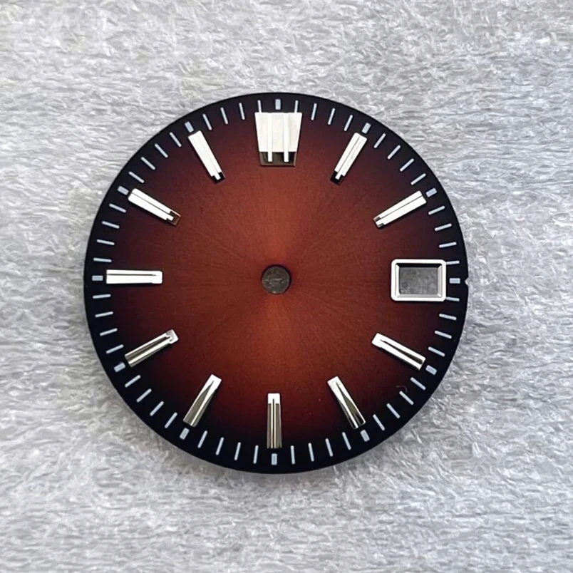 

New 28.5mm Trapezoid Markers Sunburst Watch Dial No Logo Gradient Nail for NH35 Mechanical Automatic Movement Mod Parts