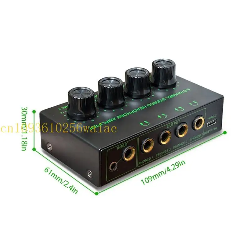 652F HZ400 Studio a 4 Amplificatore splific con adattatore cavi uditivi per effetti a colori per connessione