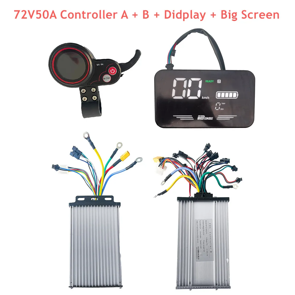 

JB FOC Sine Wave 72V 50A Electric Scooter Controller for 6000w 8000W 10000W 12000w scooters QS-S4 Display Big Screen Accelerator