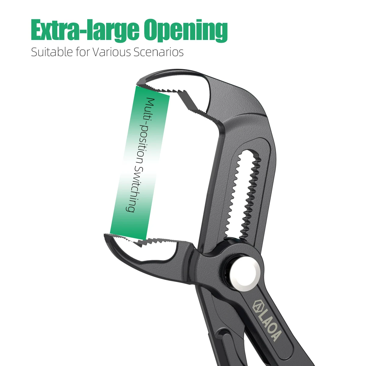 LAOA Heavy Duty Water Pump Pliers, 5-12 Inch CR-V Tongue and Groove Pipe Wrench with Quick Release Button & V-Jaw
