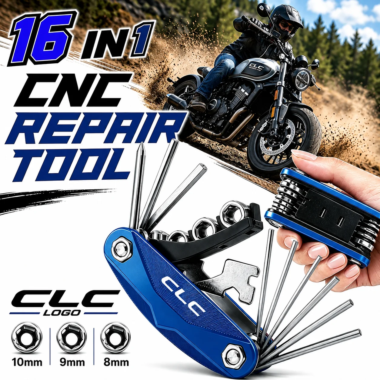 

For CFMOTO CL-C450 CLC 450 Motorcycle Tool Repair Kit Multifunctional Screwdriver Wrench Hex Key Set Portable Bike Maintenance