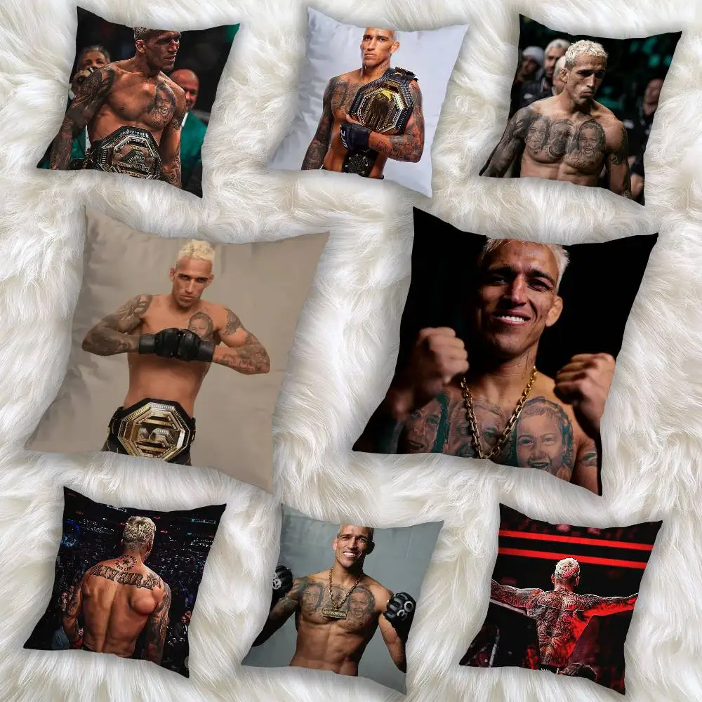 

God of War Charles Oliveira Pillow Case Anti-dustmite Pillowcase Invisible zipper silky short plush Sofa cushion cover