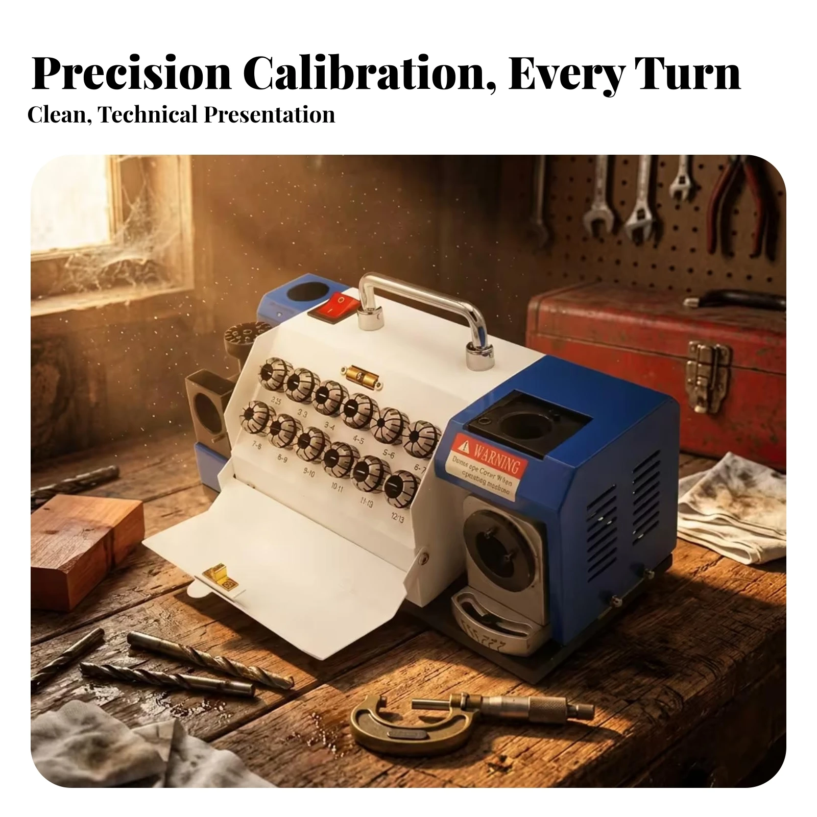 Benchtop Drill Bit Grinder Professional Electric Drill Bit Grinder Tool Industrial-Strength Quick for Machinists, Workshops
