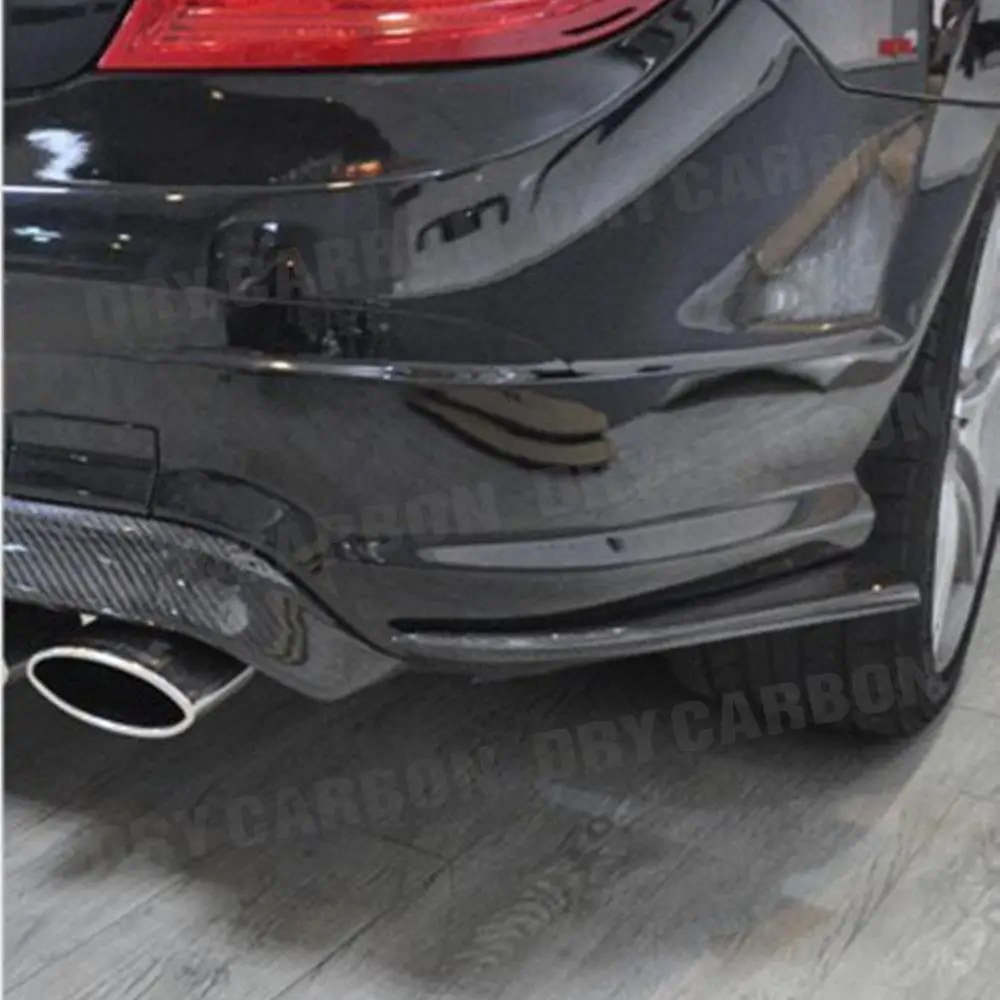 Carbon Fiber Rear Lip Splitters Aprons For Benz C Class W204 C63 AMG 2012 2013 2014 FRP Bumper Side Cupwings Winglet