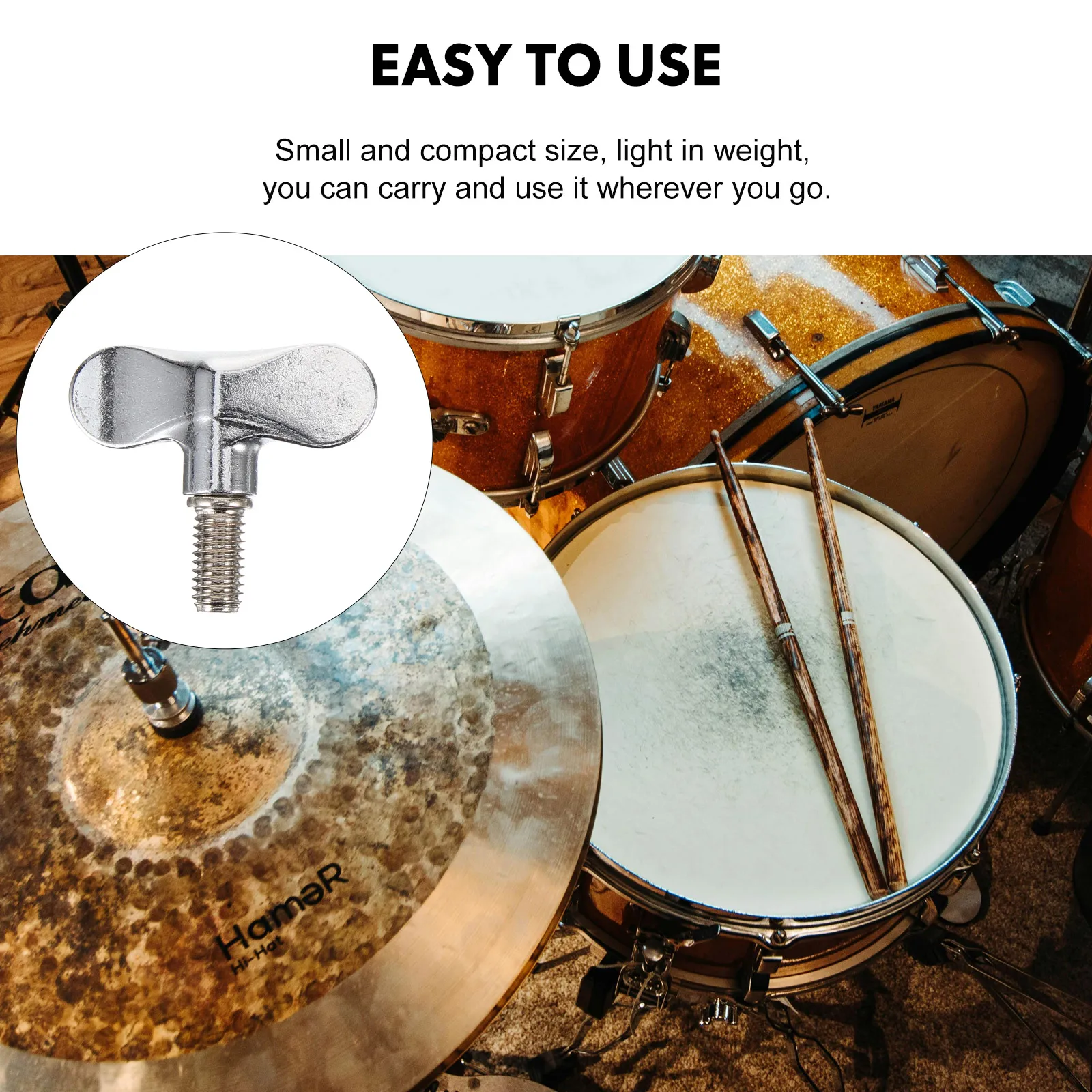 

2pcs Drum Wing Screw Cymbal Quick Release Nut Metal Percussion Instrument Part Compact Lightweight For Drum Set Tools Accessory