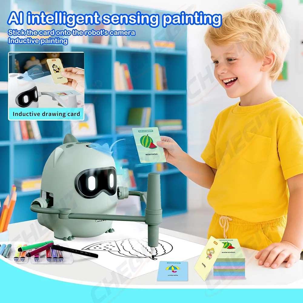 NUOVA macchina da disegno robot automatico robot da disegno intelligente aggiornata illuminazione artistica interattiva educativa precoce per bambini