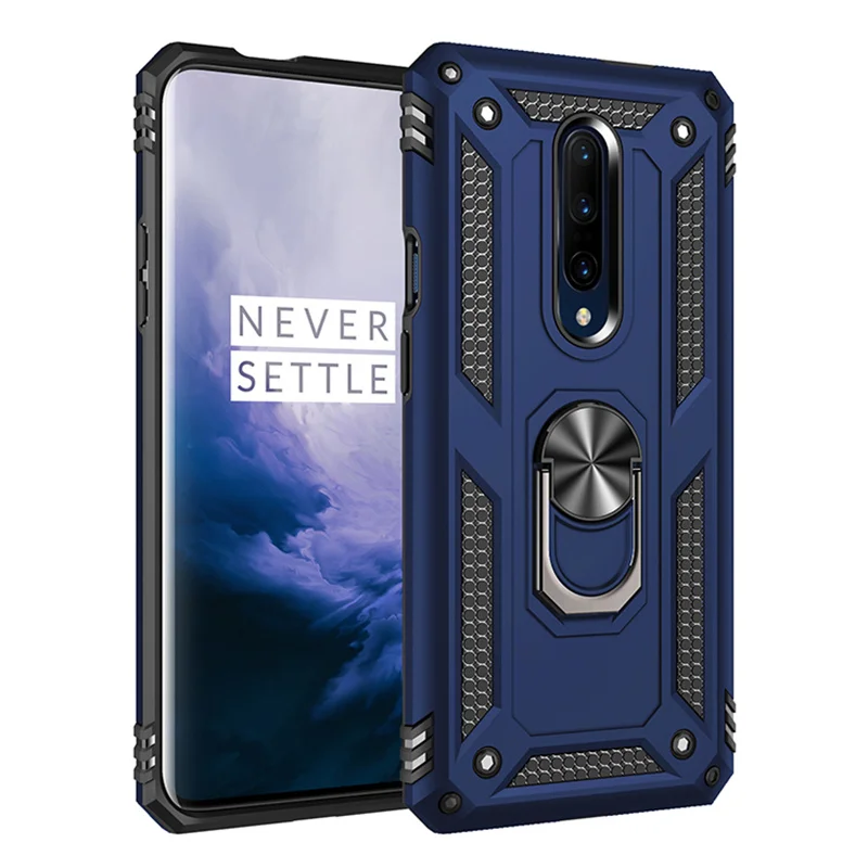 Magnetic Metal Finger Ring Holder Case For Oneplus 7 Pro Armor TPU Bmuper Shockproof Phone Case For One Plus 7 Pro Back Cover