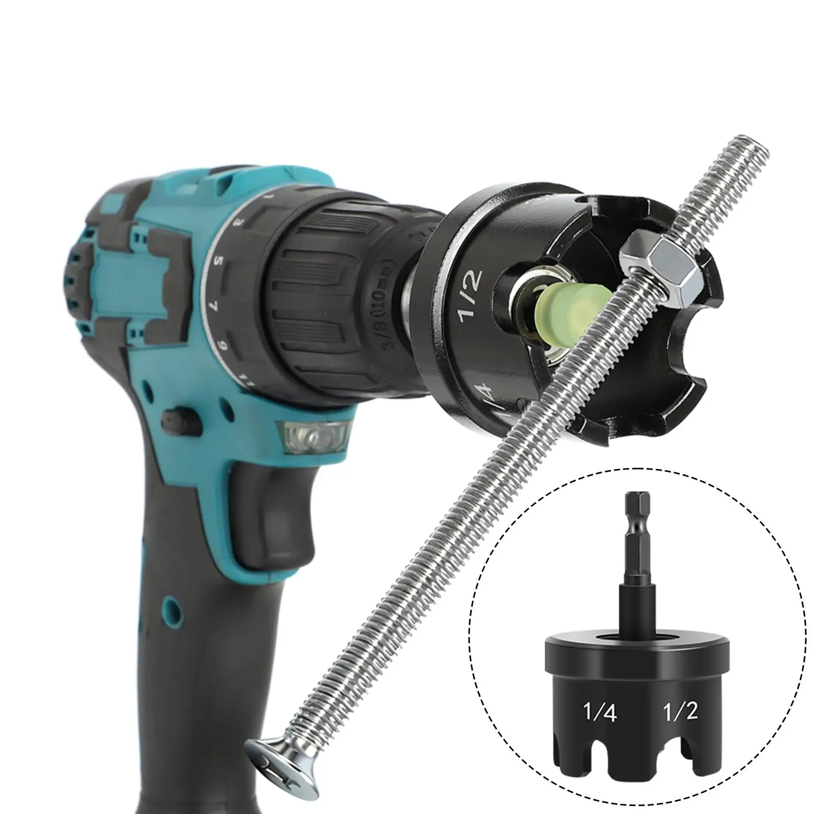 Fast Nut Remover Drive Nut Attachment Power Drill Bolt Extractor for Engine Bays Strut System Repairs