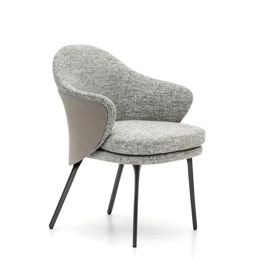 

Postmodern solid wood leather art special-shaped chair dining table and chair office negotiation Nordic simple creative