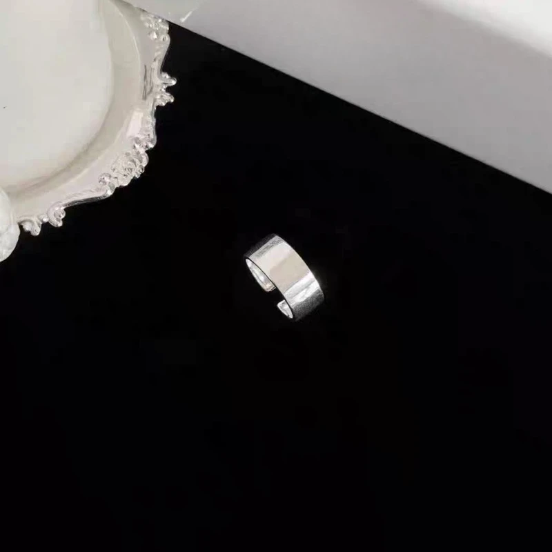 

Корейский стиль, модное, простое, классическое, широкое, стильное кольцо, подарок для девочек, элегантное кольцо на палец из стерлингового серебра 925 пробы для женщин