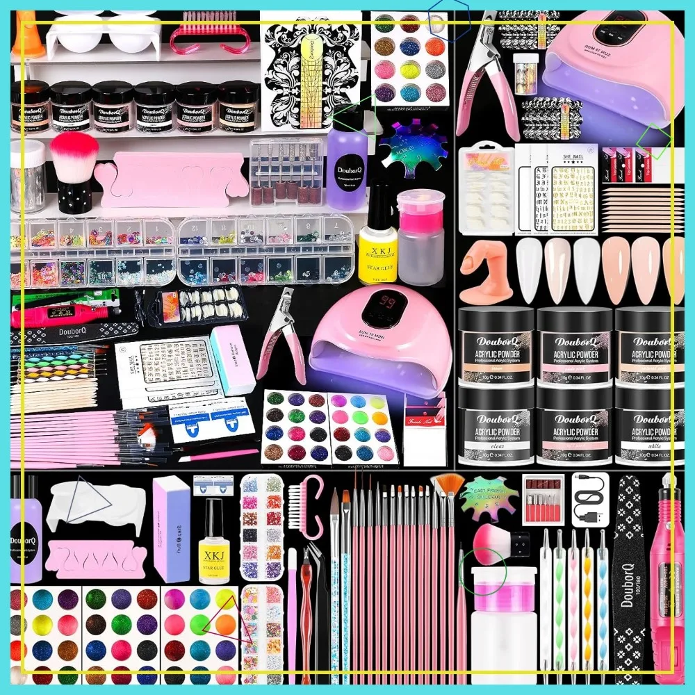 

Complete Acrylic Nail Kit with Drill and UV Light, Professional Starter Set for Beginners