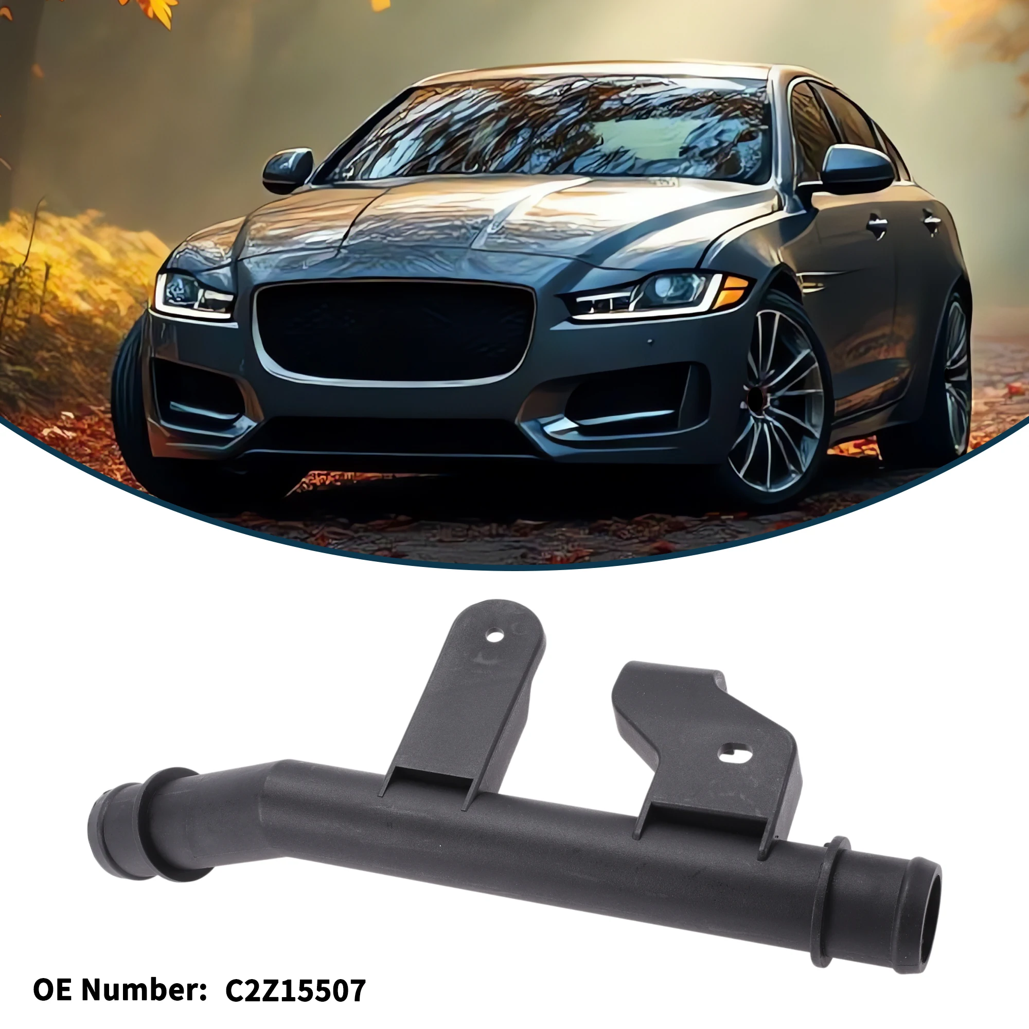 UXCELL Шланг радиатора Шланг нагревателя No C2Z15507 для Jaguar XF 13-15 Пластиковая трубка охлаждающей жидкости Черный 1 шт.