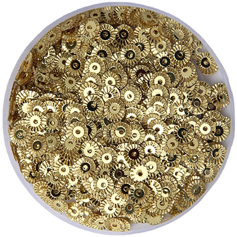 6mm Flowers Sequins Wheel Shape Loose Paillettes Decorative Pattern for DIY Handcraft Sewing Dress Garment Accessories 10g/lot