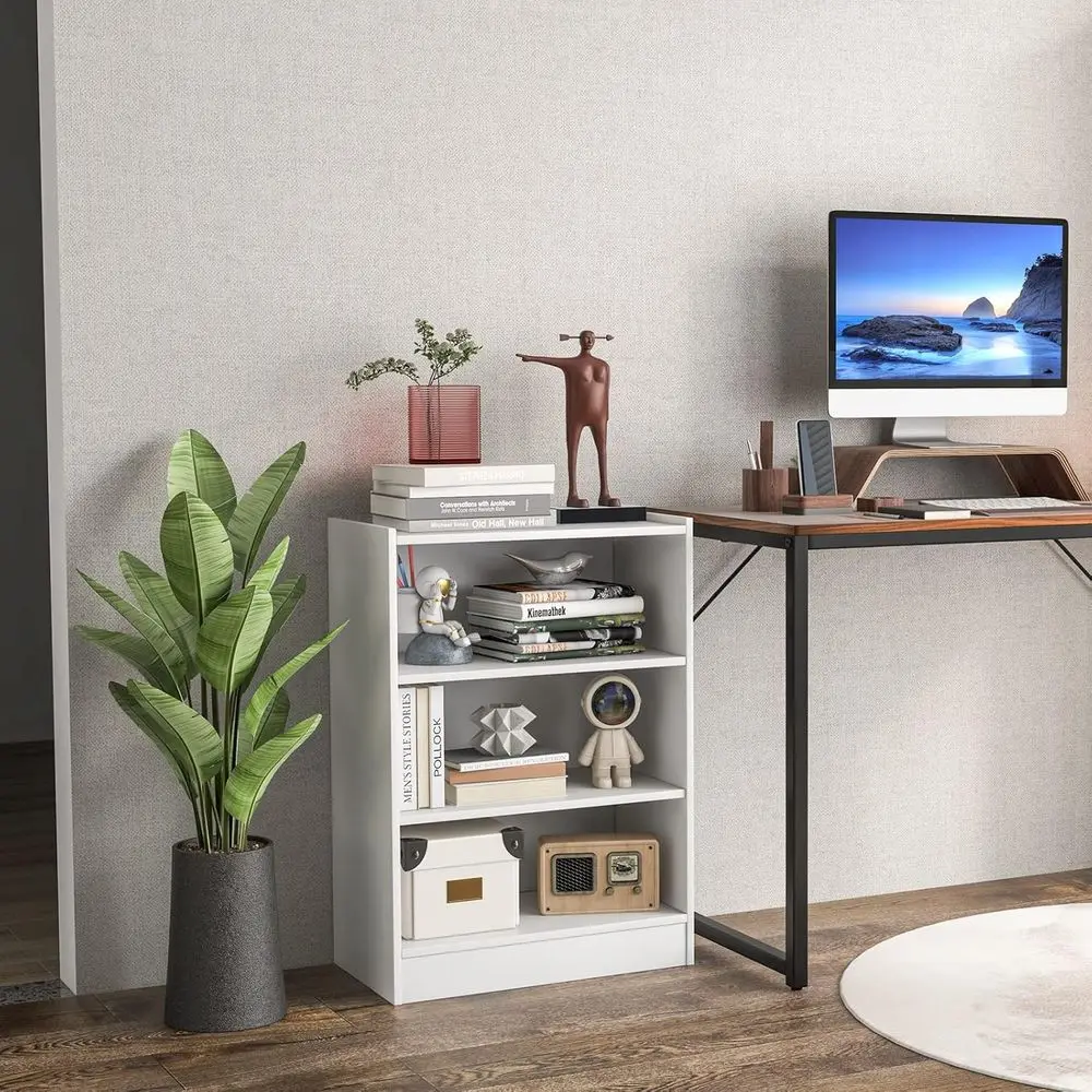 

3 Tier Cube Storage Organizer, Small White Bookshel with 18-Position Adjustable Panels, Wooden Open Cubby Display Shel, ular Boo