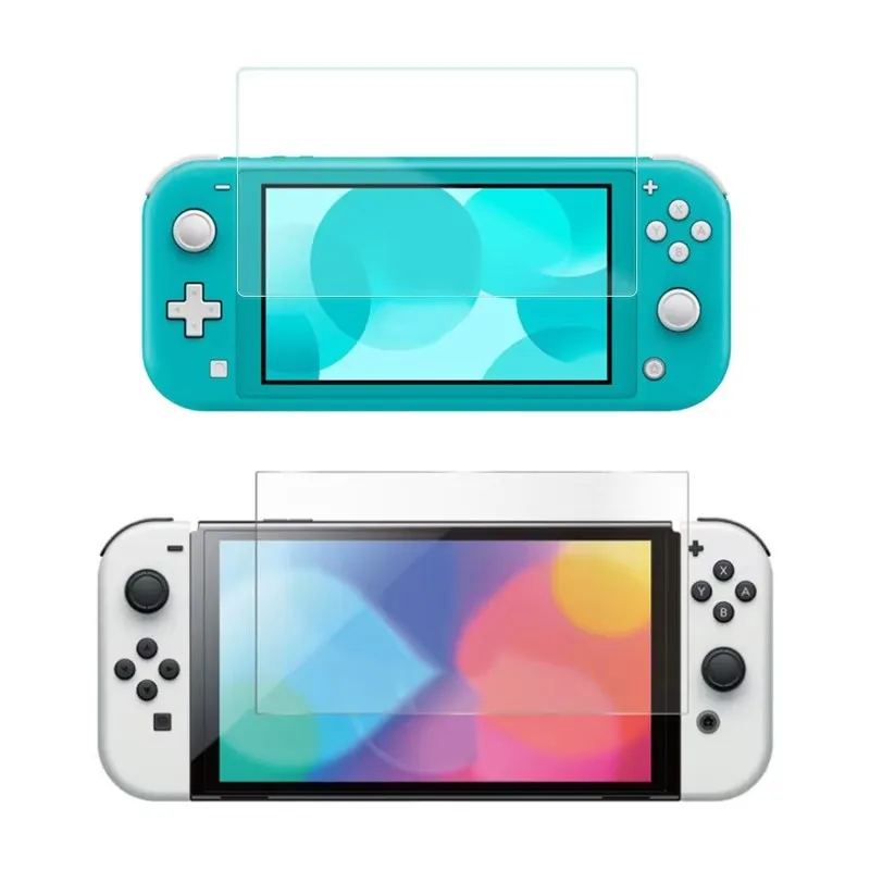 ฟิล์มป้องกันกระจกนิรภัยแบบแข็งปกป้องหน้าจอเต็มรูปแบบสำหรับ Nintendo Switch ฝาครอบ OLED NS Lite อุปกรณ์ป้องกัน
